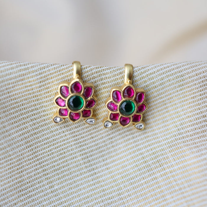 Classic Kundan Floral Bugadi Style Earrings AS7645