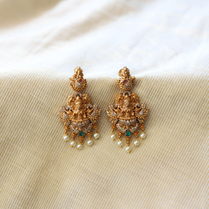 Antique temple design flat earrings  AD414