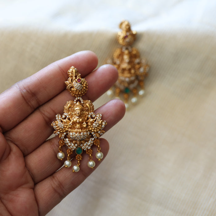Antique temple design flat earrings  AD414