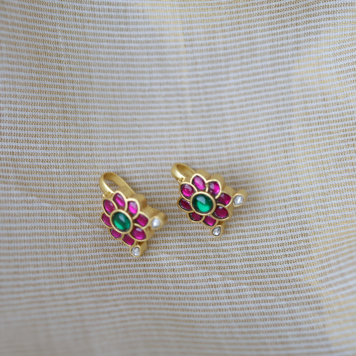 Classic Kundan Floral Bugadi Style Earrings AS7645