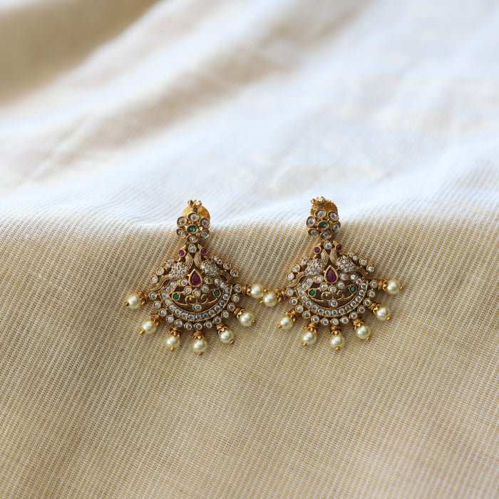 Antique temple design flat earrings  AD416