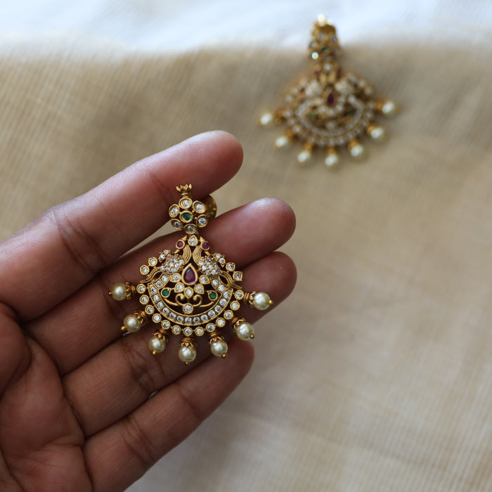 Antique temple design flat earrings  AD416