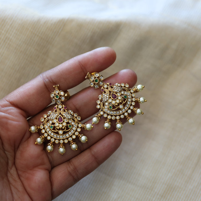 Antique temple design flat earrings  AD416