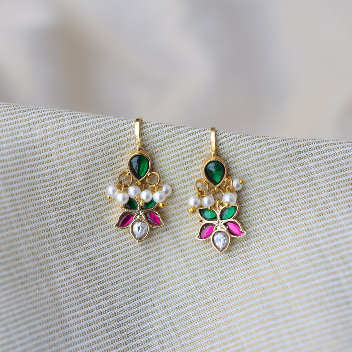 Classic Kundan Floral Bugadi Style Earrings AS7646