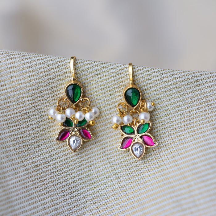 Classic Kundan Floral Bugadi Style Earrings AS7646