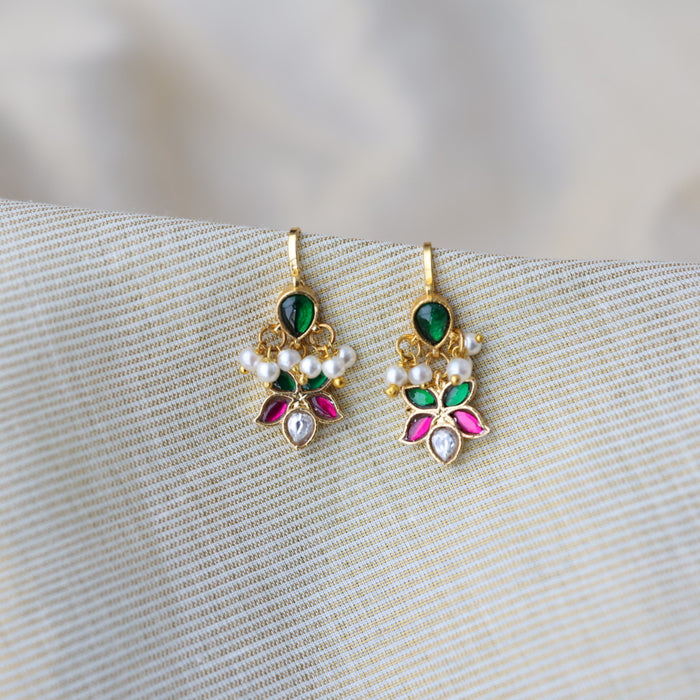 Classic Kundan Floral Bugadi Style Earrings AS7646