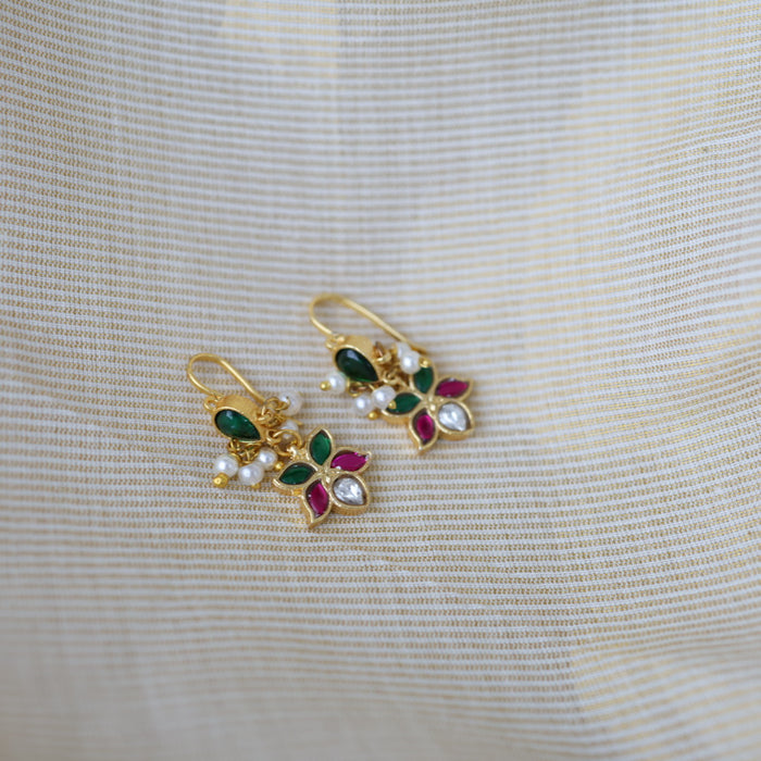 Classic Kundan Floral Bugadi Style Earrings AS7646