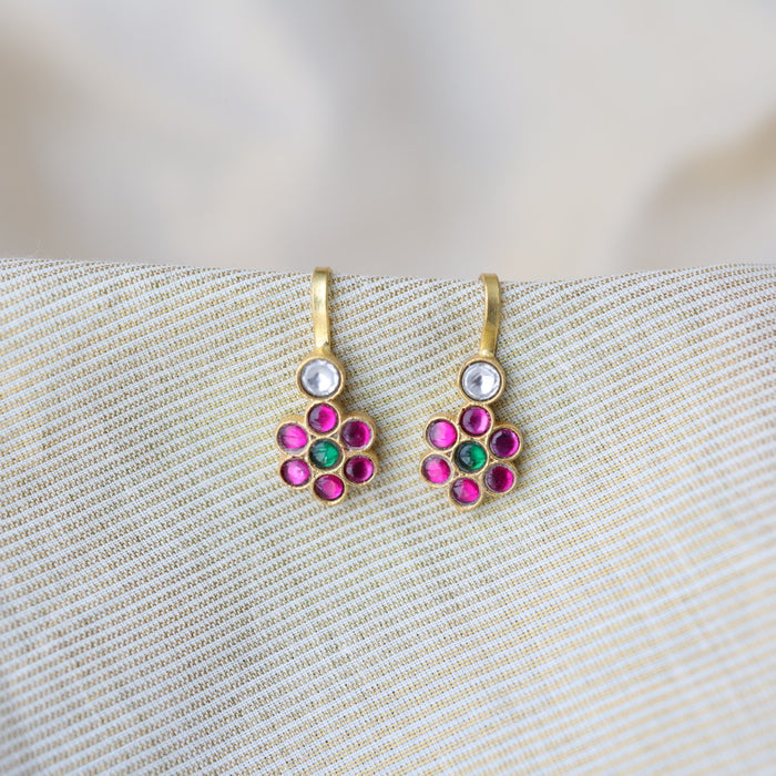Classic Kundan Floral Bugadi Style Earrings AS7647