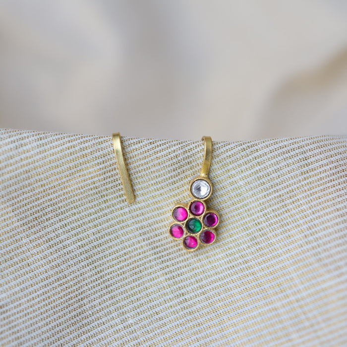 Classic Kundan Floral Bugadi Style Earrings AS7647