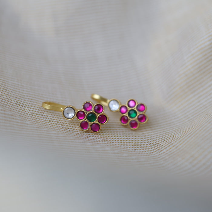 Classic Kundan Floral Bugadi Style Earrings AS7647