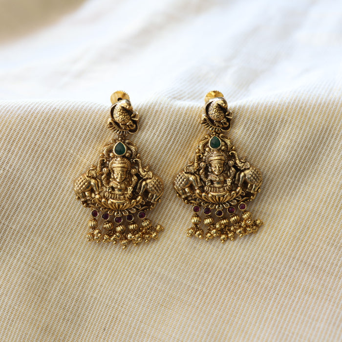 Antique temple design flat earrings  AD420