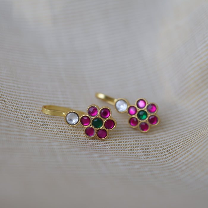 Classic Kundan Floral Bugadi Style Earrings AS7647