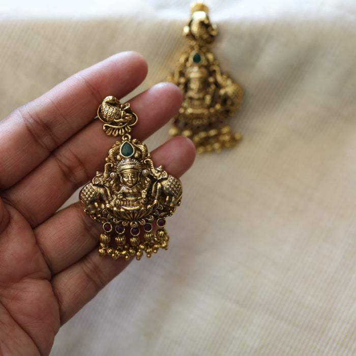 Antique temple design flat earrings  AD420