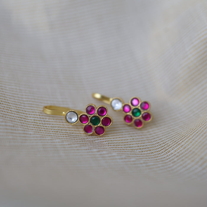 Classic Kundan Floral Bugadi Style Earrings AS7647