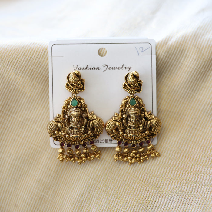 Antique temple design flat earrings  AD420