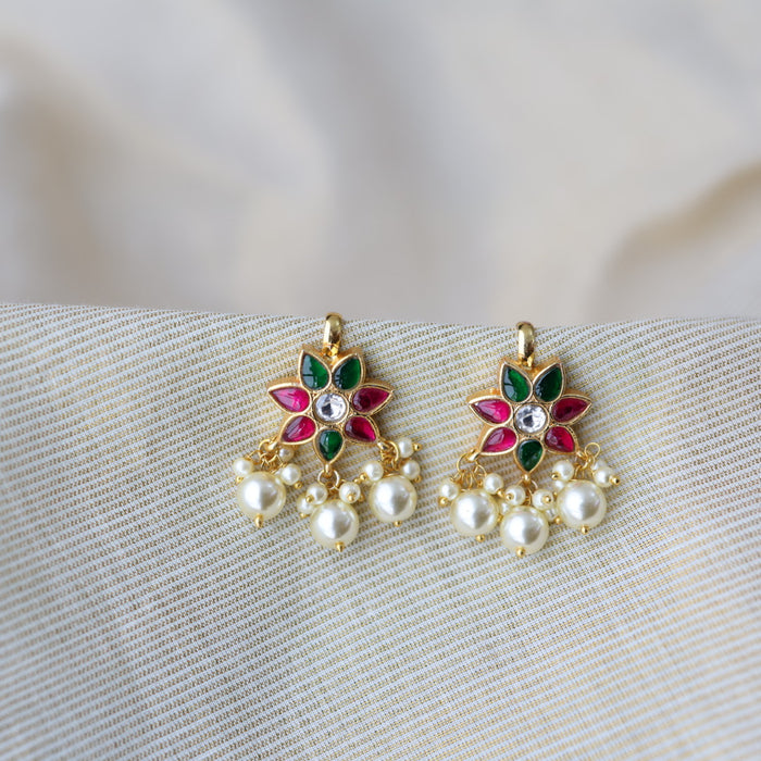 Classic Kundan Floral Bugadi Style Earrings AS7648