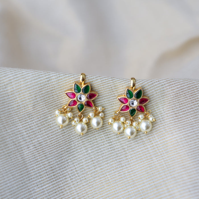 Classic Kundan Floral Bugadi Style Earrings AS7648