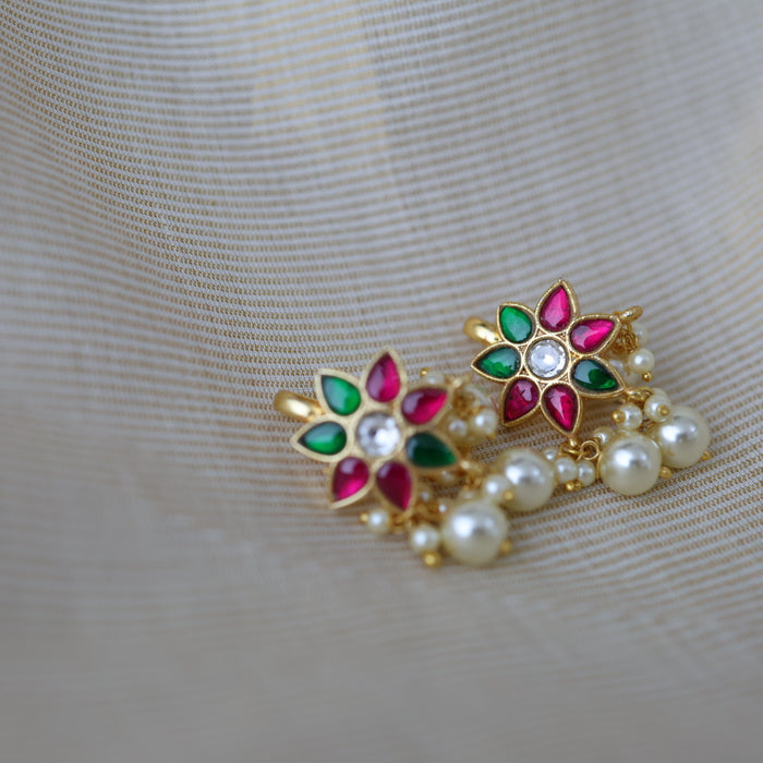 Classic Kundan Floral Bugadi Style Earrings AS7648