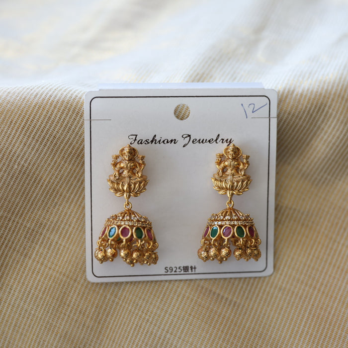 Antique temple design jumka earrings  AJ412