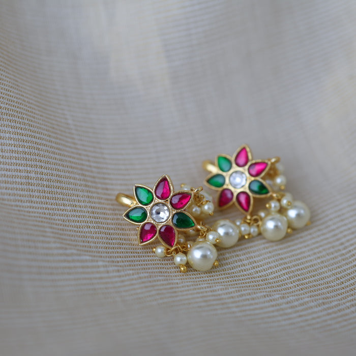 Classic Kundan Floral Bugadi Style Earrings AS7648