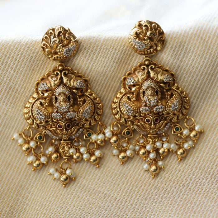 Antique temple design flat earrings  AD4200