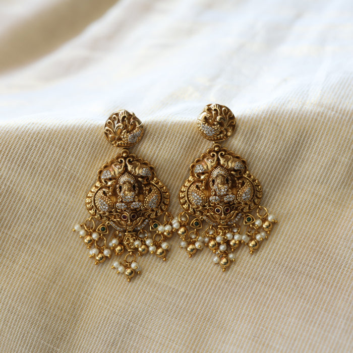 Antique temple design flat earrings  AD4200