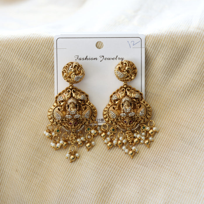 Antique temple design flat earrings  AD4200