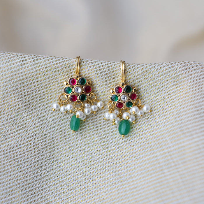 Classic Kundan Floral Bugadi Style Earrings AS7649