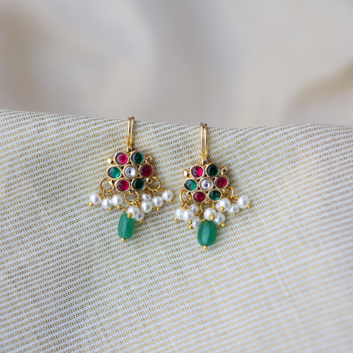 Classic Kundan Floral Bugadi Style Earrings AS7649