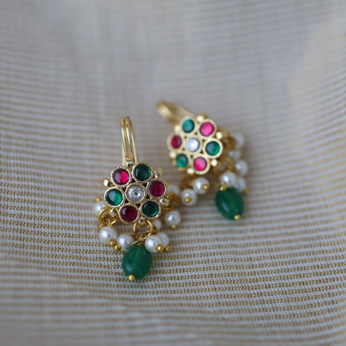 Classic Kundan Floral Bugadi Style Earrings AS7649