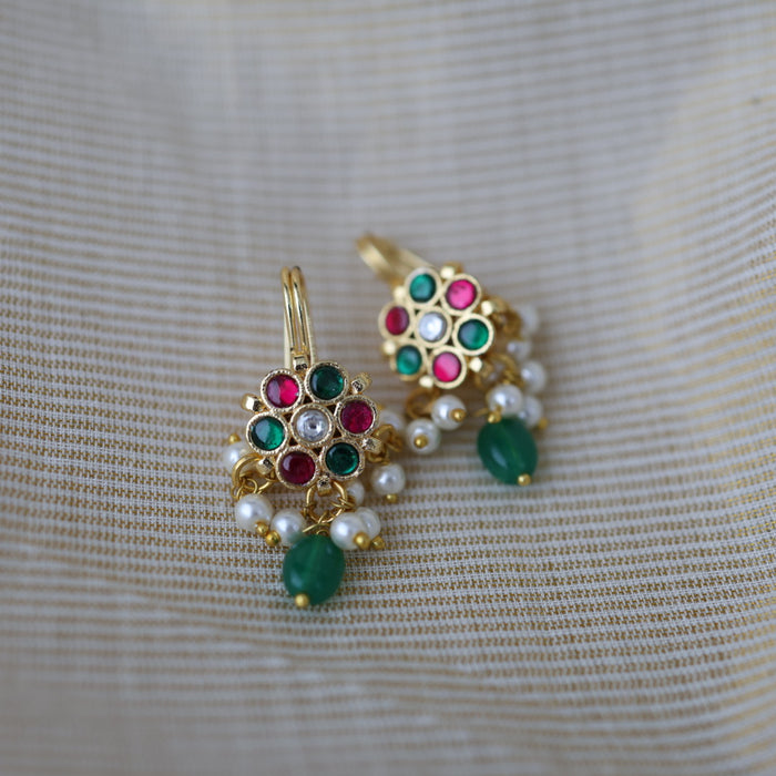 Classic Kundan Floral Bugadi Style Earrings AS7649