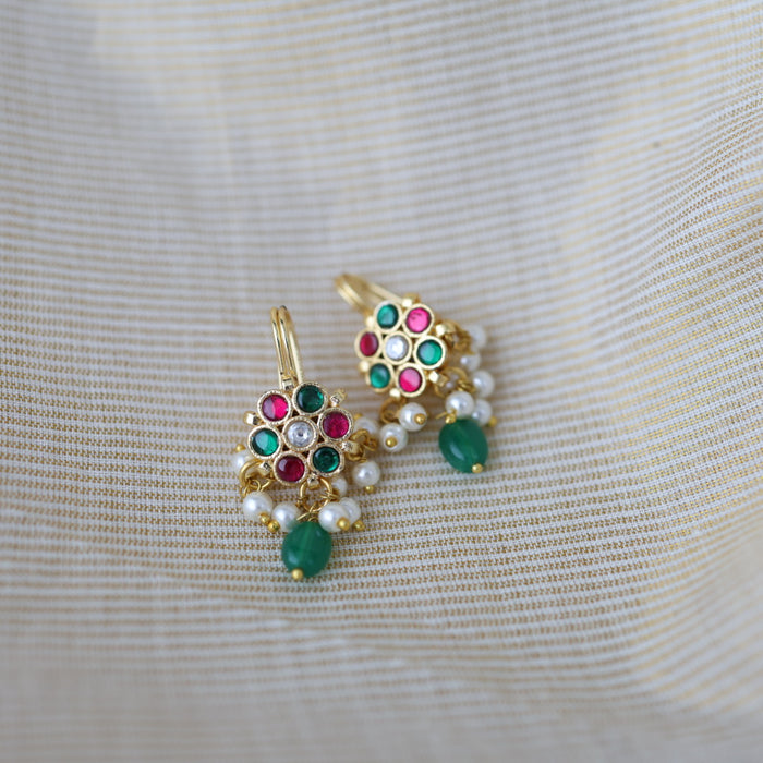 Classic Kundan Floral Bugadi Style Earrings AS7649
