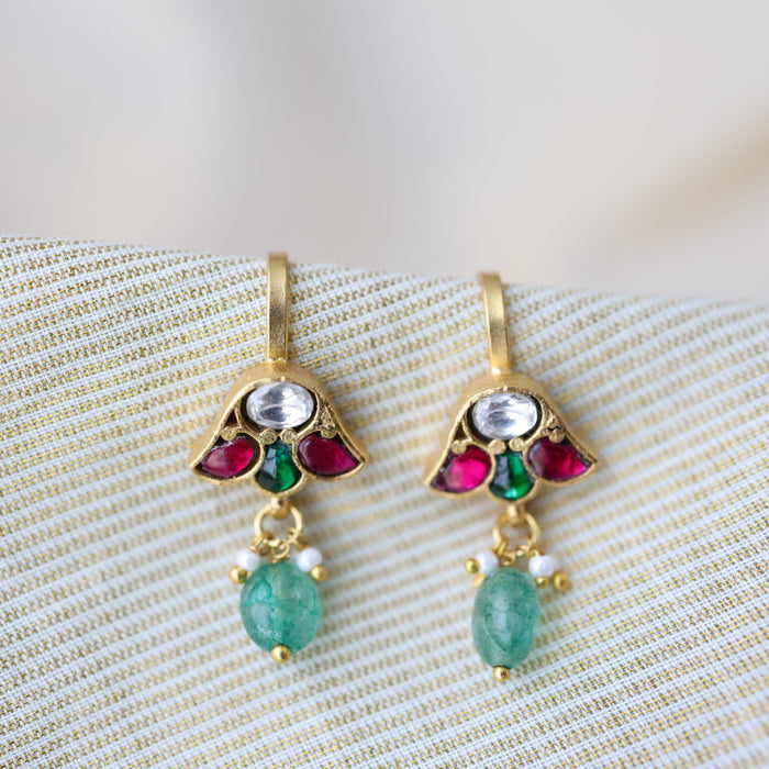 Classic Kundan Floral Bugadi Style Earrings AS7650