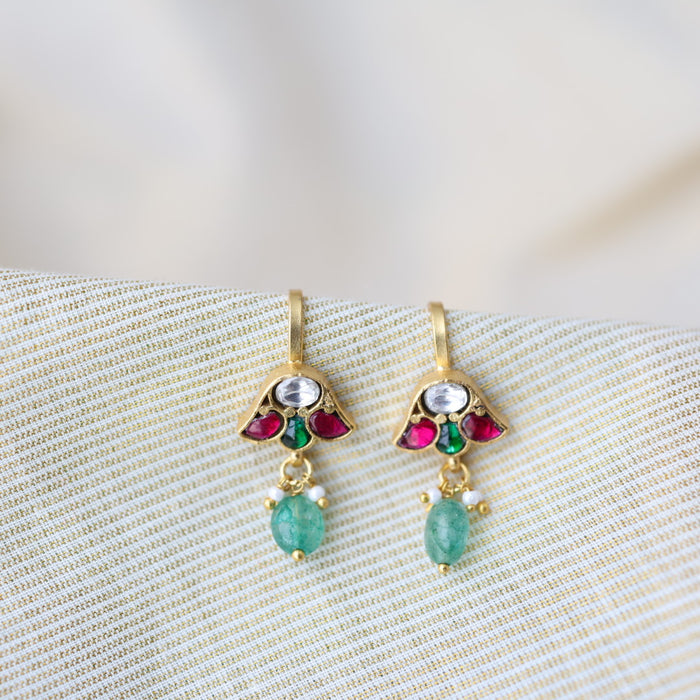 Classic Kundan Floral Bugadi Style Earrings AS7650