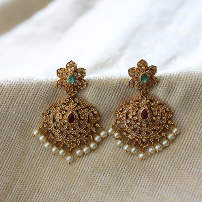 Antique temple design flat earrings  AD421