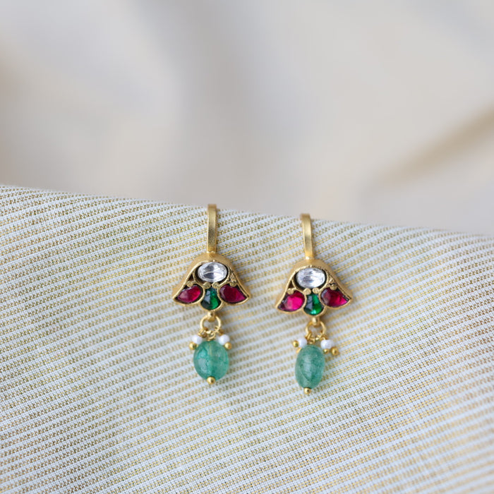 Classic Kundan Floral Bugadi Style Earrings AS7650