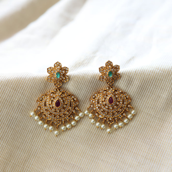 Antique temple design flat earrings  AD421