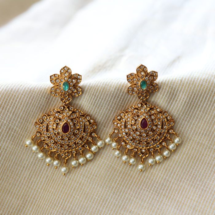 Antique temple design flat earrings  AD421