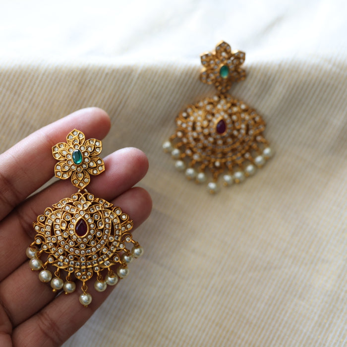 Antique temple design flat earrings  AD421