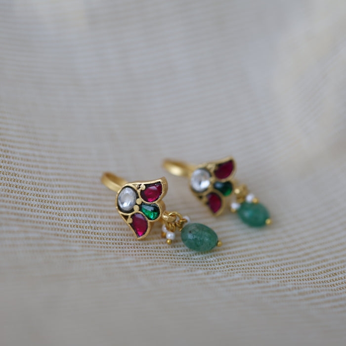 Classic Kundan Floral Bugadi Style Earrings AS7650