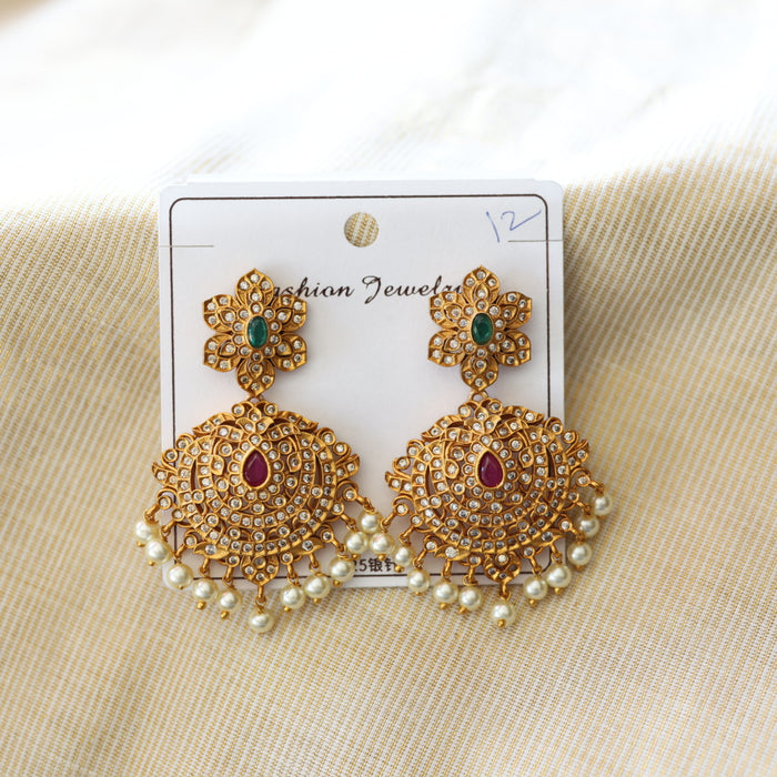 Antique temple design flat earrings  AD421