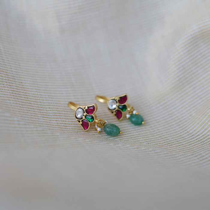 Classic Kundan Floral Bugadi Style Earrings AS7650