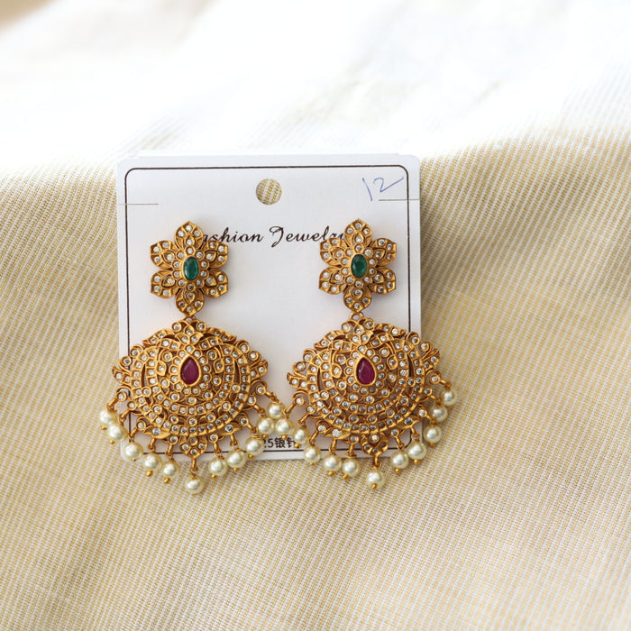 Antique temple design flat earrings  AD421