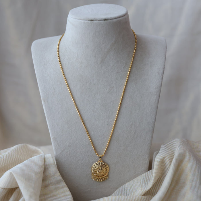 Heritage gold plated pendant long chain necklace HC7890