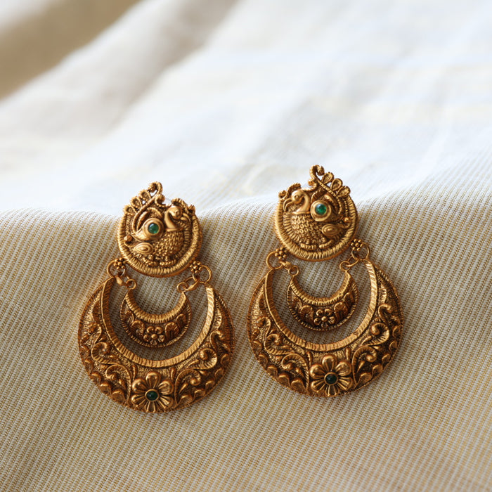 Antique temple design flat earrings  AD422