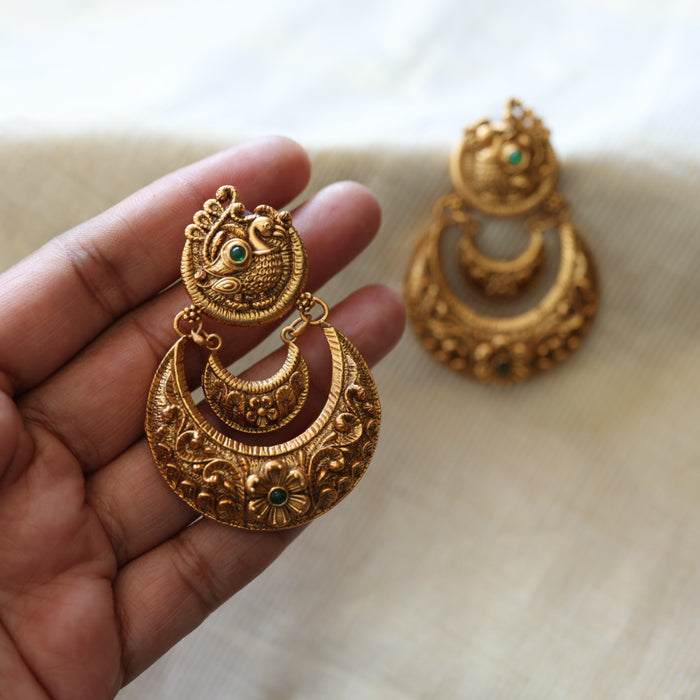 Antique temple design flat earrings  AD422