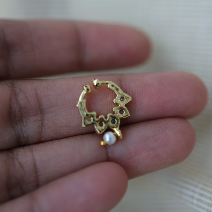 Minimalist Septum Nose Pin | Elegant Ethnic & Contemporary Nose Jewelry HN130
