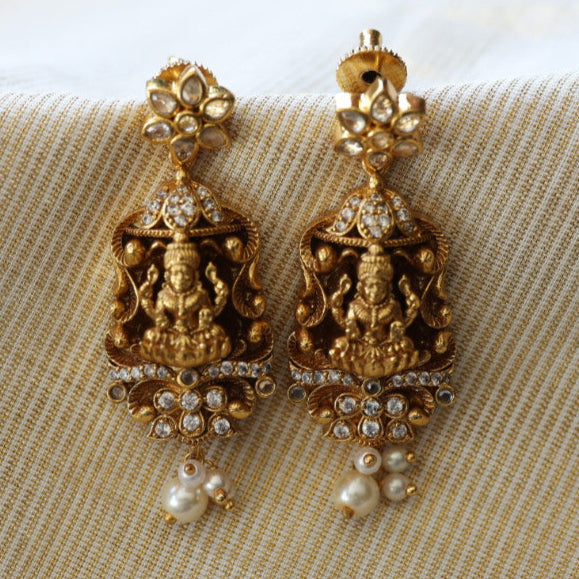 Antique temple design flat earrings  AD425