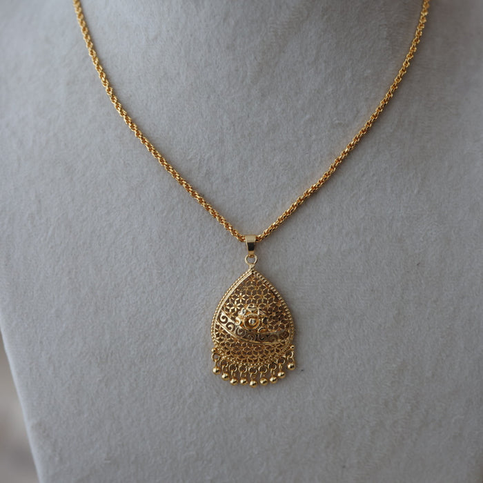 Heritage gold plated simple pendant short chain HC7865