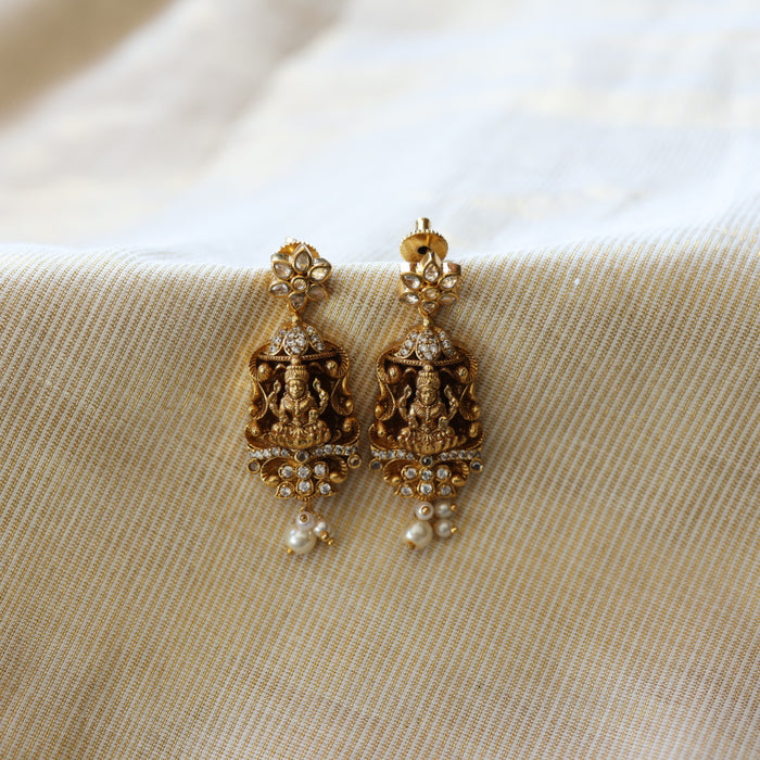 Antique temple design flat earrings  AD425